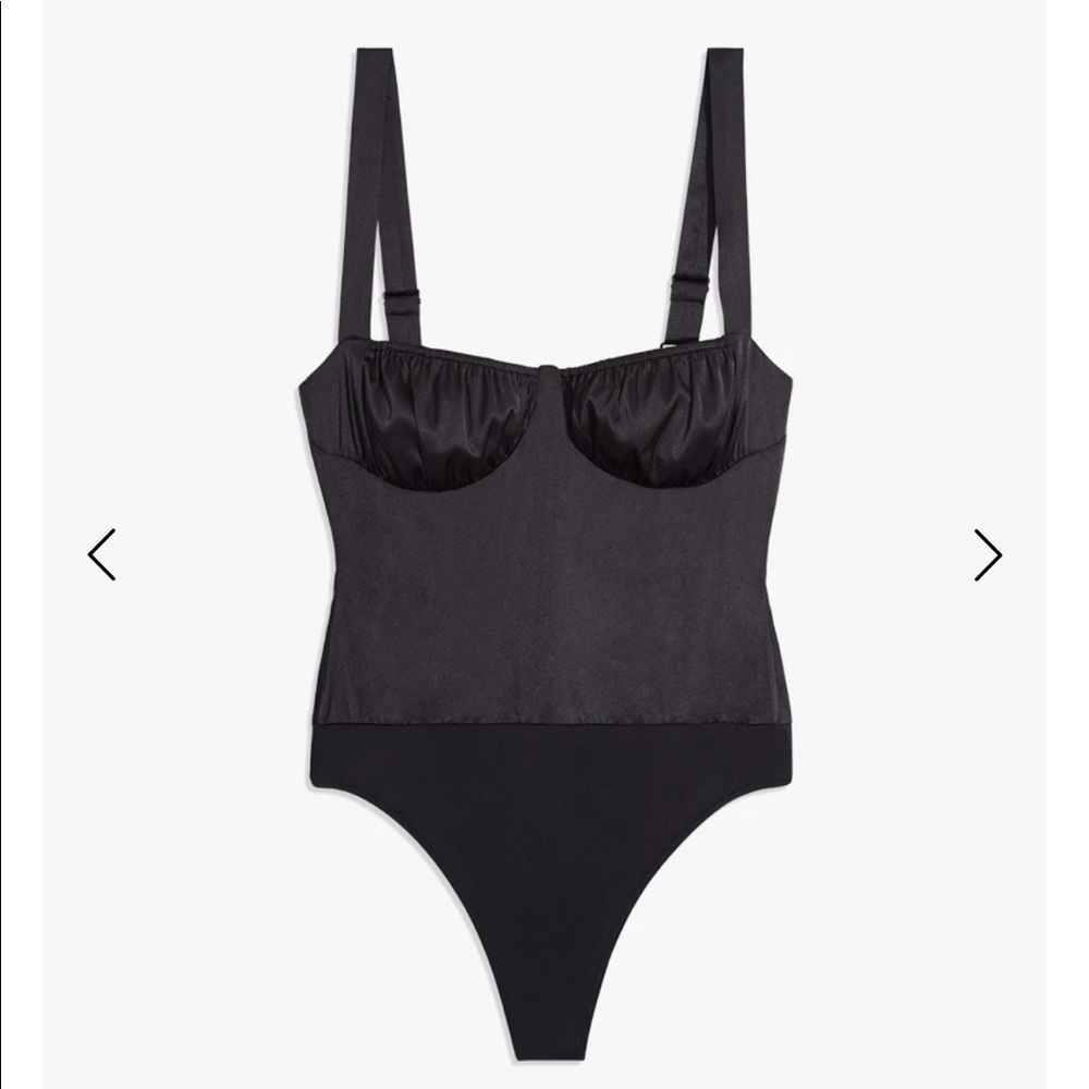 Danielle Bernstein Black Satin Bodysuit